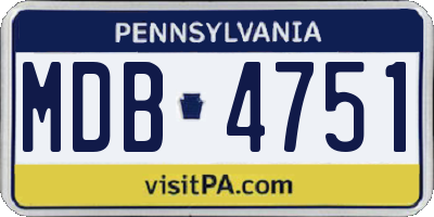 PA license plate MDB4751
