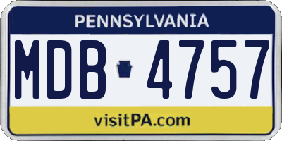 PA license plate MDB4757