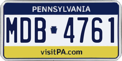 PA license plate MDB4761