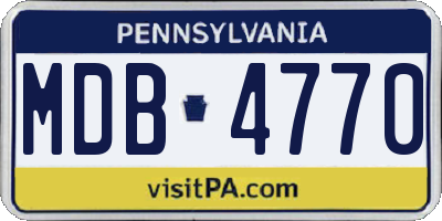 PA license plate MDB4770