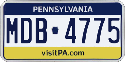 PA license plate MDB4775