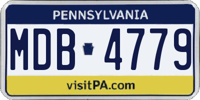 PA license plate MDB4779