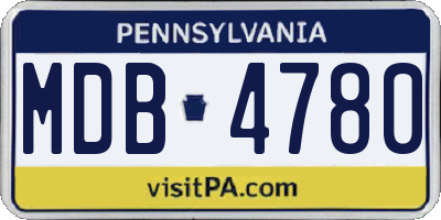PA license plate MDB4780