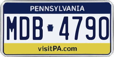 PA license plate MDB4790