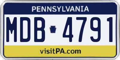 PA license plate MDB4791
