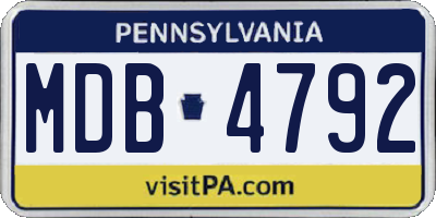 PA license plate MDB4792