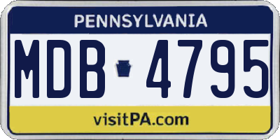 PA license plate MDB4795
