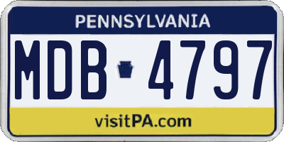 PA license plate MDB4797