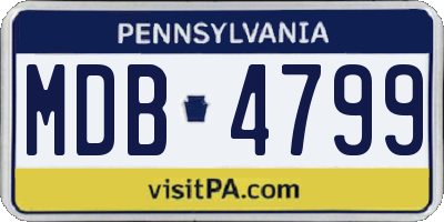 PA license plate MDB4799
