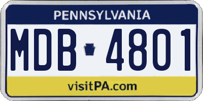 PA license plate MDB4801