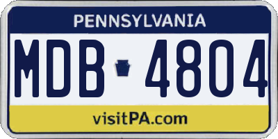 PA license plate MDB4804