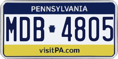 PA license plate MDB4805