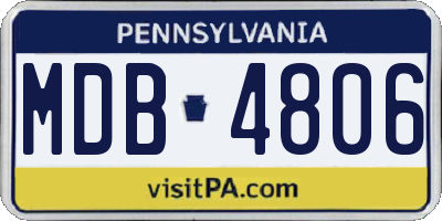 PA license plate MDB4806