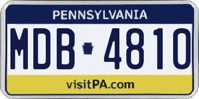 PA license plate MDB4810