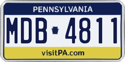 PA license plate MDB4811