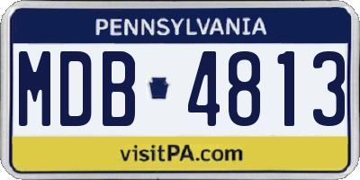 PA license plate MDB4813