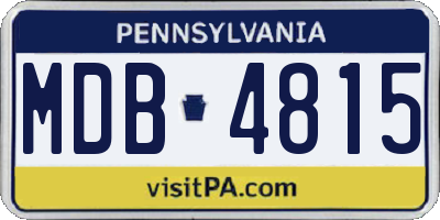 PA license plate MDB4815