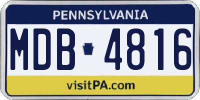 PA license plate MDB4816