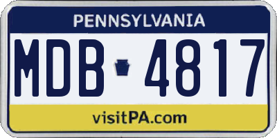 PA license plate MDB4817