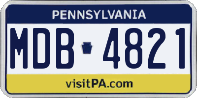 PA license plate MDB4821
