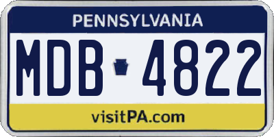 PA license plate MDB4822