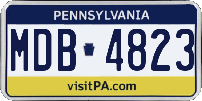 PA license plate MDB4823