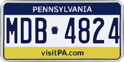 PA license plate MDB4824