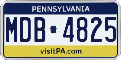 PA license plate MDB4825