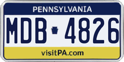 PA license plate MDB4826