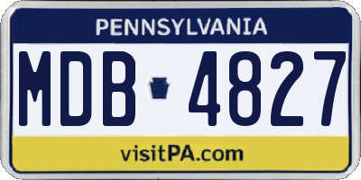 PA license plate MDB4827