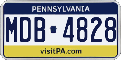 PA license plate MDB4828