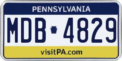 PA license plate MDB4829