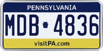PA license plate MDB4836
