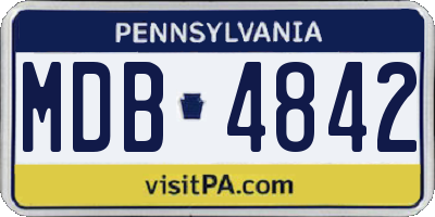 PA license plate MDB4842