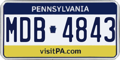 PA license plate MDB4843