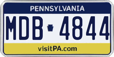 PA license plate MDB4844