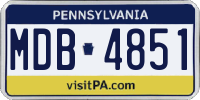 PA license plate MDB4851