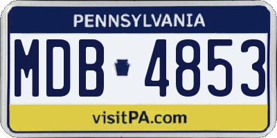 PA license plate MDB4853