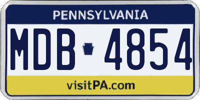 PA license plate MDB4854