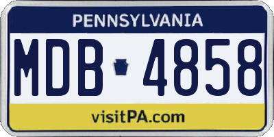 PA license plate MDB4858