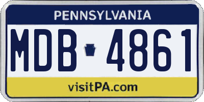PA license plate MDB4861