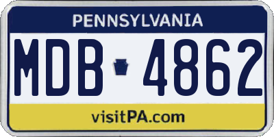 PA license plate MDB4862