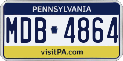 PA license plate MDB4864