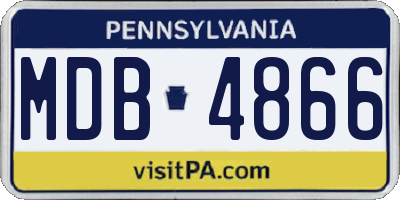 PA license plate MDB4866