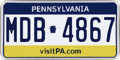 PA license plate MDB4867