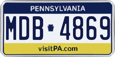 PA license plate MDB4869