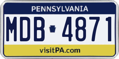 PA license plate MDB4871