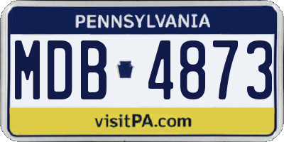 PA license plate MDB4873