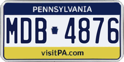 PA license plate MDB4876