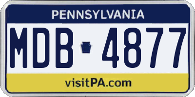 PA license plate MDB4877